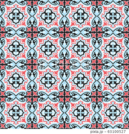 Abstract floral seamless pattern. Geometric asian ornament. Abstract floral seamless pattern. Geometric asian ornament. 63100527