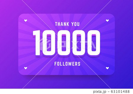 10000 followers illustration in gradient violet style. 10000 followers illustration in gradient violet style. 63101488