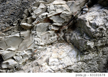 Texture of sand and clay rocks. The view is in black, gray and white. 63101678