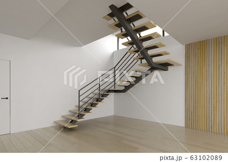 Interior empty room with stair 3D rendering 63102089