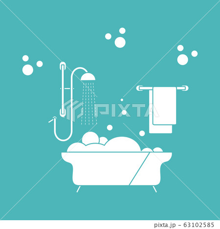 Vector Bathroom Bathtub Shower Washing, bathing Vector Bathroom Bathtub Shower Washing, bathing 63102585