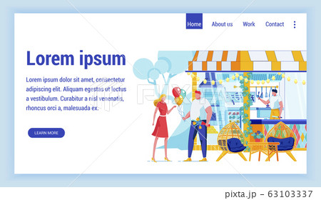 Date in Park Flat Vector Landing Page Template 63103337