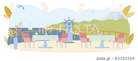 Cruise Liner Deck Restaurant or Cafe Outer View. 63103504