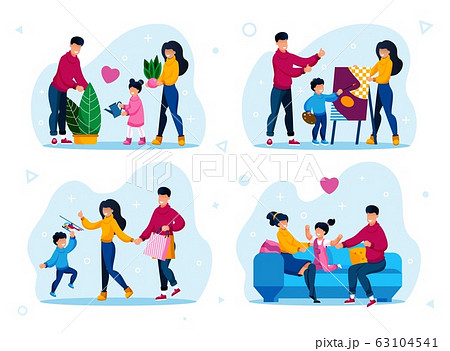 Family Home Routines, Parents Activities Vectors 63104541