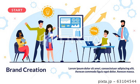 Team Engaged in Brand Creation Process in Office Team Engaged in Brand Creation Process in Office 63104544