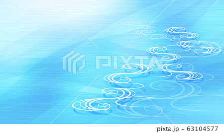 水の流れと波紋のパターン 背景はブルー のイラスト素材