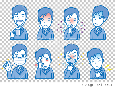 Illustration of an unwell businessman 63105303