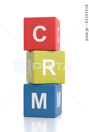 CRM Cubes Isolated on White Background CRM Cubes Isolated on White Background 63105318