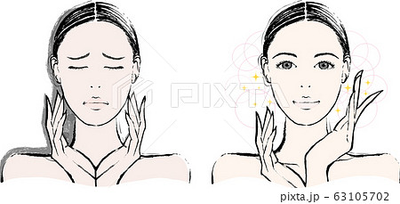 女性　くすみ　ビフォーアフター 63105702