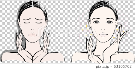 女性　くすみ　ビフォーアフター 63105702