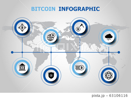 Infographic design with bitcoin icons 63106116
