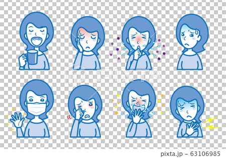 Illustration of a woman with poor physical condition 63106985