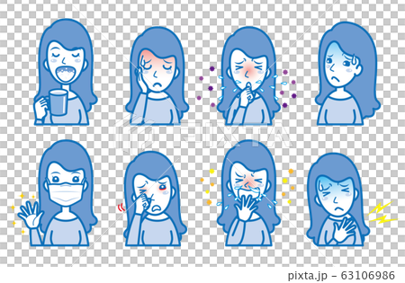 Illustration of a woman with poor physical condition 63106986