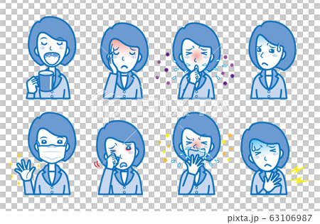 Illustration of an unwell business woman 63106987