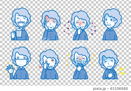 Illustration of an unwell grandmother 63106988