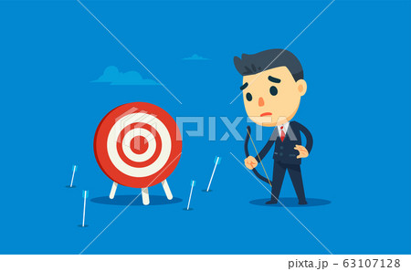 a businessman missed the target. vector a businessman missed the target. vector 63107128