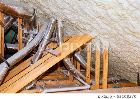 Insulation of attic with insulation material and Insulation of attic with insulation material and 63108270