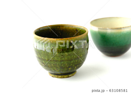 二つの織部焼の汲出し湯呑 二つの織部焼の汲出し湯呑 63108581