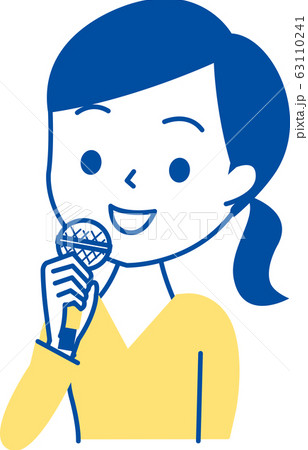働く女性ポーズ 司会のイラスト素材