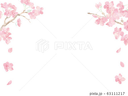 満開の桜の花フレーム12/イラスト素材/背景素材 63111217