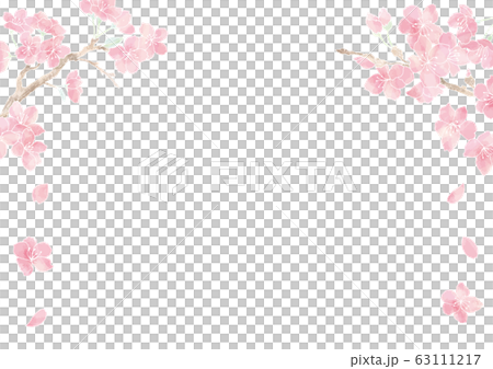 櫻花盛開框架12 /插圖素材/背景素材 63111217