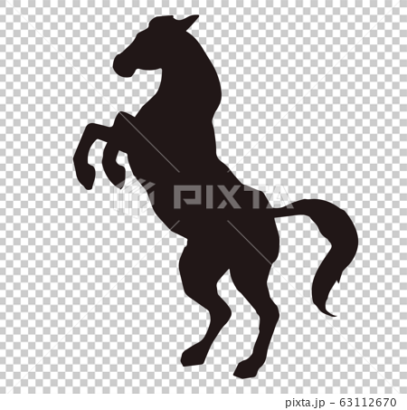 跳ね馬のシルエットイラストのイラスト素材 63112670 Pixta