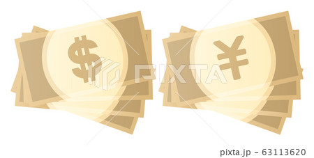 ドルと円の紙幣 63113620