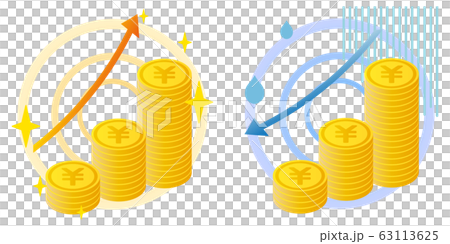 円のコインと矢印 63113625