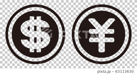 美元和日元的圖標 美元和日元的圖標 63113630