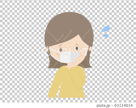 Worried woman wearing mask 63114014