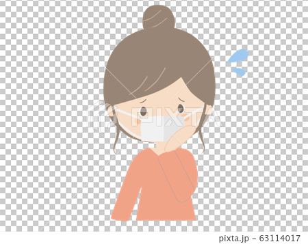 Worried woman wearing mask 63114017