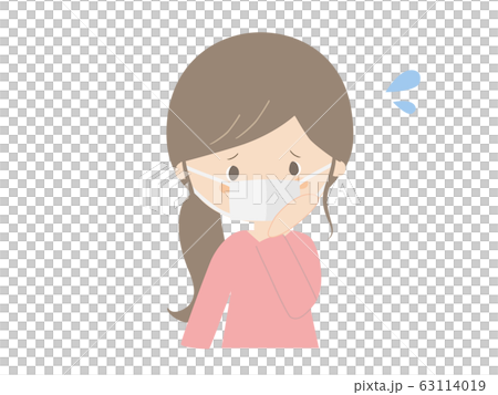 Worried woman wearing mask 63114019