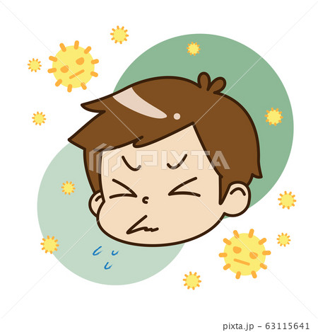 花粉症の男の子と花粉 63115641