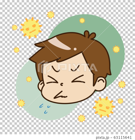 花粉症の男の子と花粉 63115641