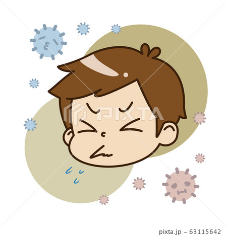 クシャミをしている男の子とハウスダスト 63115642