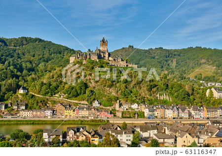 Cochem town in Germany on Moselle river with Cochem town in Germany on Moselle river with 63116347