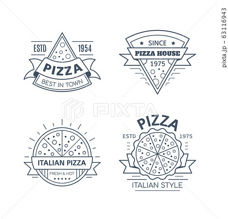 Set of vintage pizza badges, emblems and logo 3254273 Vector Art