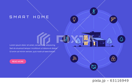 Smart house concept, Flat style banner design. 63116949
