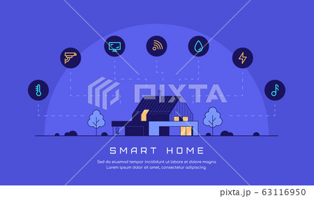 Smart house concept, Flat style banner design. 63116950
