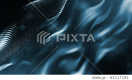 3d rendering background of microworld or sci-fi theme with glowing particles form curved lines, 3d surfaces, grid structures with depth of field, bokeh. Deep blue wave forms 3d rendering background of microworld or sci-fi theme with glowing particles form curved lines, 3d surfaces, grid structures with depth of field, bokeh. Deep blue wave forms 63117181