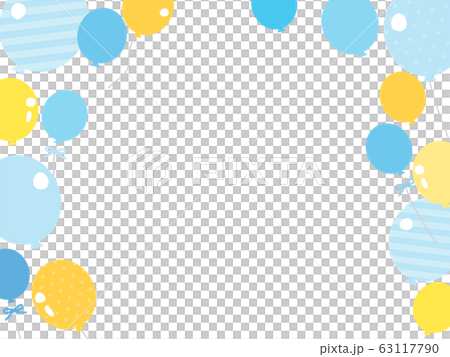 Blue and yellow balloon frame illustration 63117790