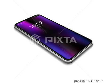 All screen smartphone mockup isolated on white. 3D All screen smartphone mockup isolated on white. 3D 63118453