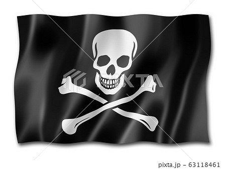 Pirate flag, Jolly Roger isolated on white 63118461