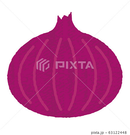 手描き風かわいい赤玉ねぎのイラスト素材 63122448 Pixta
