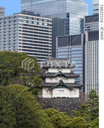 皇居 富士見櫓とビル群 皇居 富士見櫓とビル群 63122861