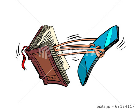 friendship of a book and a smartphone friendship of a book and a smartphone 63124117