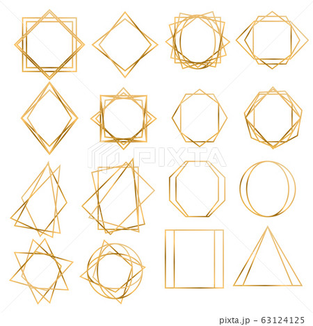 Gold geometric polygonal frames Gold geometric polygonal frames 63124125