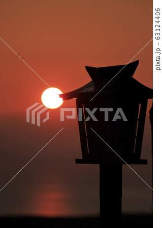 荒尾市 四ツ山神社 夕日、 荒尾市 四ツ山神社 夕日、 63124406