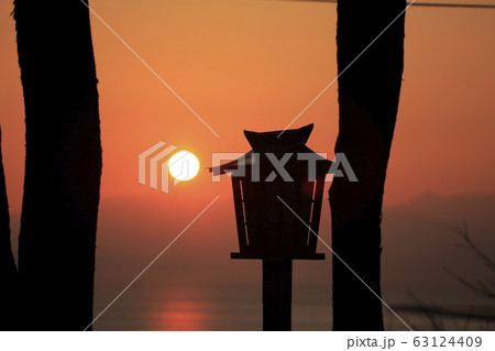 荒尾市 四ツ山神社 夕日、 荒尾市 四ツ山神社 夕日、 63124409