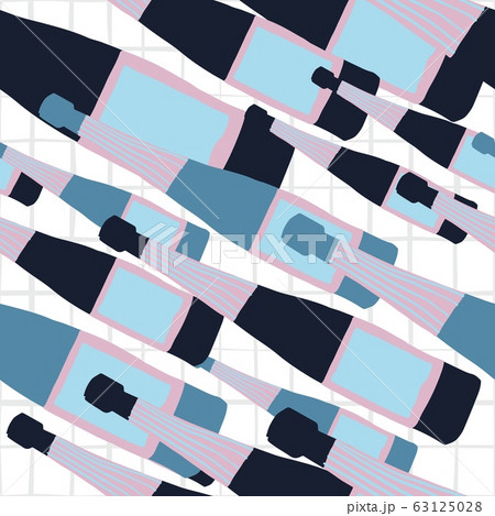 Funny glass bottle seamless pattern on stripes 63125028